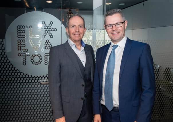 Elevator chief executive Gary McEwan with Finance Secretary Derek Mackay in Aberdeen. Picture: Michal Wachucik
