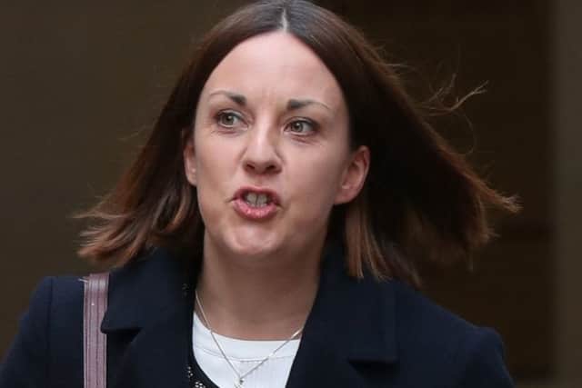 Former Scottish Labour leader Kezia Dugdale leaves Edinburgh Sheriff Court where she is facing a defamation action brought by pro-independence blogger Stuart Campbell. Picture: Andrew Milligan/PA Wire
