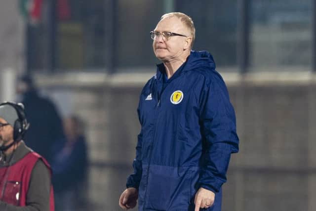 Scotland manager Alex McLeish shows his frustration as his side struggle to find a second goal. Picture: Alan Harvey/SNS