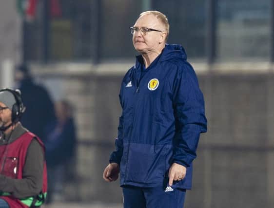 Scotland manager Alex McLeish shows his frustration as his side struggle to find a second goal. Picture: Alan Harvey/SNS