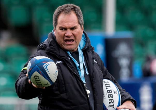 Glasgow Warriors head coach Dave Rennie shouts instructions during a training session. Picture: Ross Parker/SNS/SRU