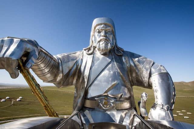In pre-history times tribes moved across the Central Asian steppe - a fluid, nomadic society. Three waves rode out of Mongolia to challenge the world, each producing a distinctive influence  the Huns, the Turks, and the Mongols.