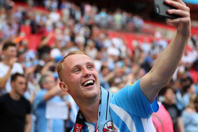 Jack Grimmer celebrates winning promotion to League One with Coventry. Picture: Getty Images