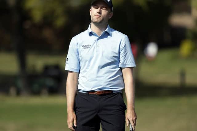 Russell Knox reacts after missing a putt on the fifth hole in Austin. Picture: Eric Gay/AP