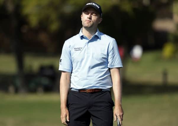 Russell Knox reacts after missing a putt on the fifth hole in Austin. Picture: Eric Gay/AP