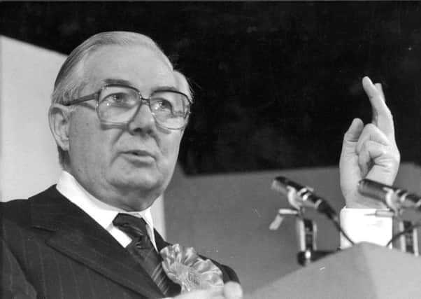 Prime minister James Callaghan speaks at Leith Town Hall in April 1979, just weeks after his government lost a motion of no confidene. Picture: Jack Crombie