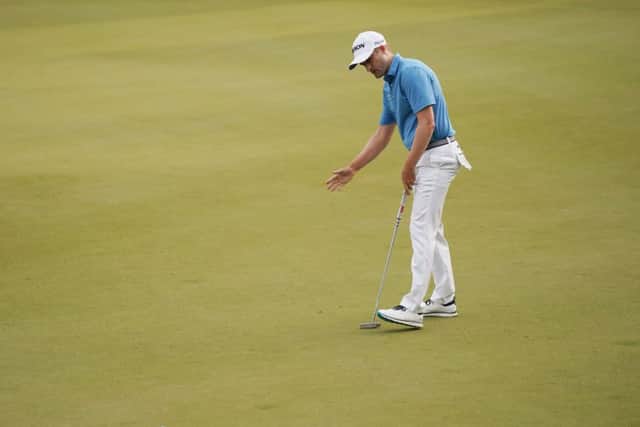 Russell Knox reacts to a missed put in his defeat to Marc Leishman on the second day of the WGC Dell Technologies Match Play. Picture: Getty Images