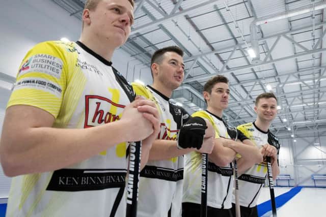 The Scots in Canada. From left: Bobby Lammie, Hammy McMillan, Grant Hardie and Bruce Mouat. Picture: Graeme Hart
