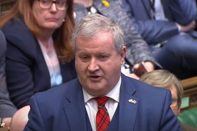 SNP Westminster leader Ian Blackford speaks after the government's withdrawal agreement was voted down for the third time in the House of Commons