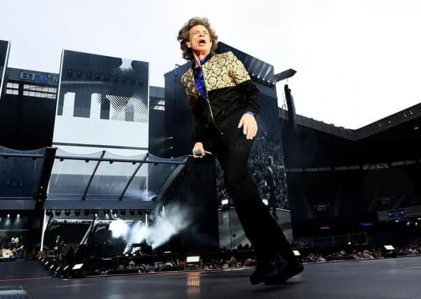 Mick Jagger pictured during the Stones' No Filter Tour show at Murryfield Stadium in Edinburgh. Picture: Lisa Ferguson