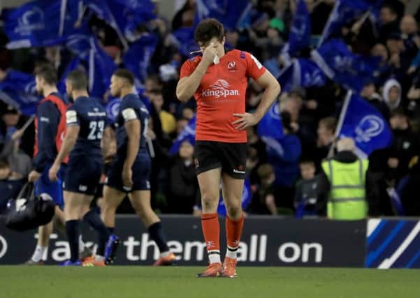 Ulster's Jacob Stockdale is distraught after defeat in Dublin. Picture: Donall Farmer/PA Wire