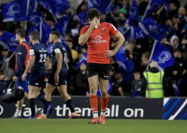 Ulster's Jacob Stockdale is distraught after defeat in Dublin.  Picture: Donall Farmer/PA Wire