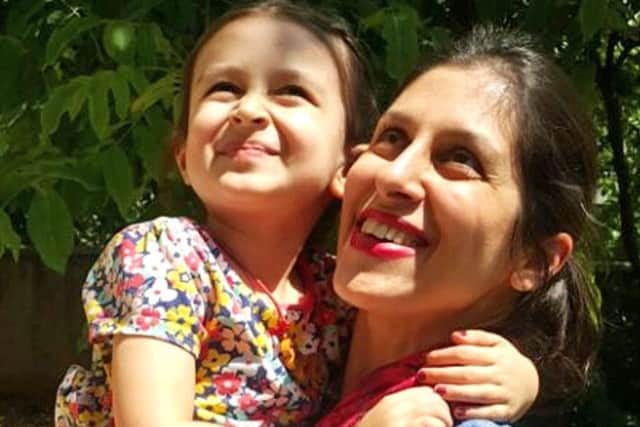 Nazanin Zaghari-Ratcliffe, holding her daughter Gabriella. Picture: PA