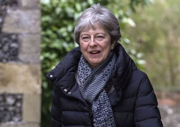 Prime Minister Theresa May arrives for a church service near her Maidenhead constituency. Picture: Steve Parsons/PA Wire