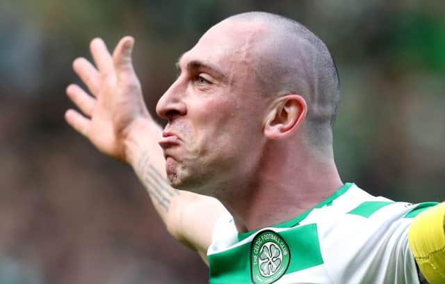 Celtic's Scott Brown at full time after his side's win over Rangers. Picture: PA