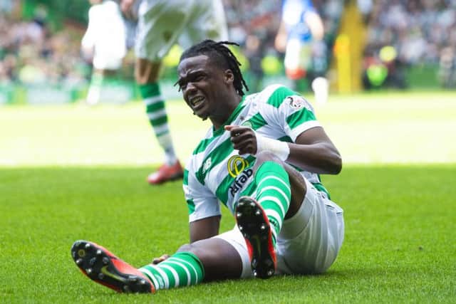 Belgian international Dedryck Boyata suffered an injury during the Old Firm clash and was forced off. Picture: SNS Group