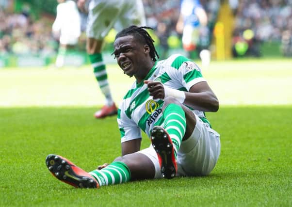 Belgian international Dedryck Boyata suffered an injury during the Old Firm clash and was forced off. Picture: SNS Group