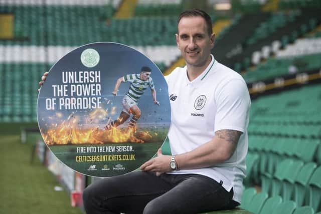 Celtic assistant manager John Kennedy advertises season tickers for the 2019/2020 campaign. Picture: SNS Group