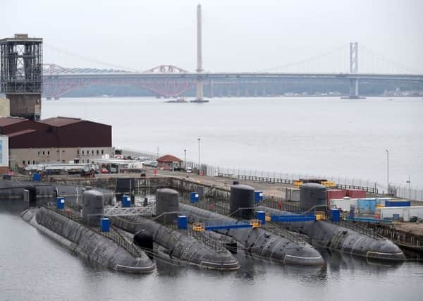 Several decomissioned submarines are currently laid up afloat at Rosyth Dockyard awaiting disposal. Picture: PA