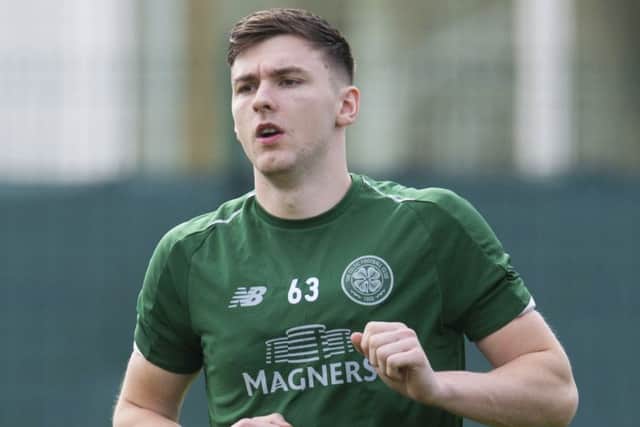 Celtic left-back Kieran Tierney during a training session. Picture: Craig Foy/SNS