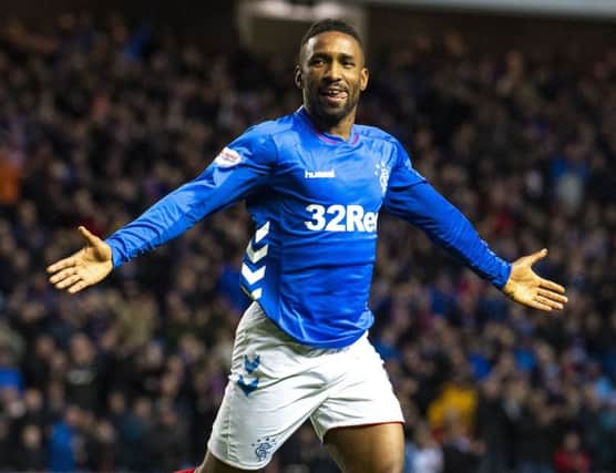 Jermain Defoe celebrates after netting the opening goal. Picture: SNS Group