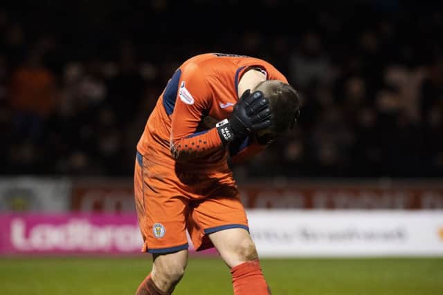 Vaclav Hladky reacts after Celtic fans celebrating Ryan Christie's goal threw a flashbang. Picture: SNS Group