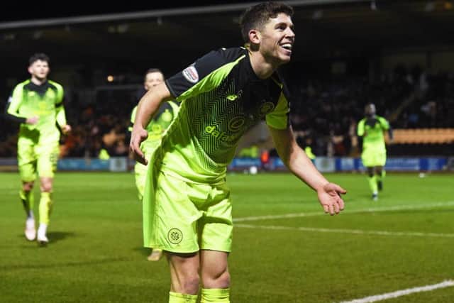 Ryan Christie celebrates wrapping up the win. Picture: SNS Group