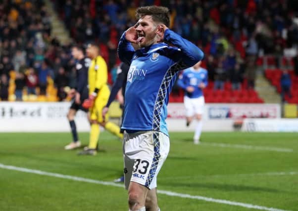 Matty Kennedy celebrates his goal to make it 2-0. Picture: SNS Group