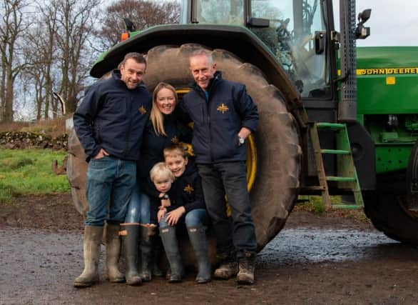 Alison Milne and family on their farm. Picture: Granite Creative