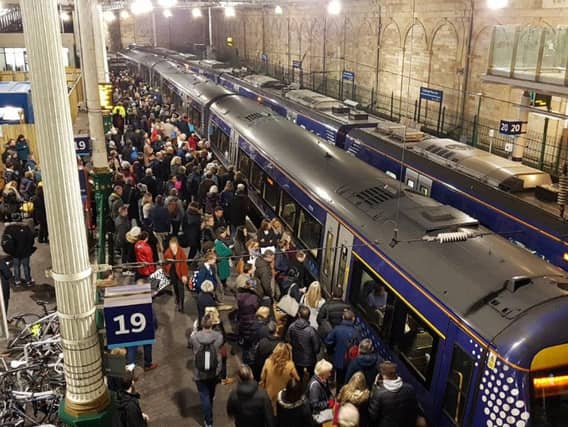 Overcrowding has been an ongoing concern on the Borders rail line. Picture: Robert Drysdale
