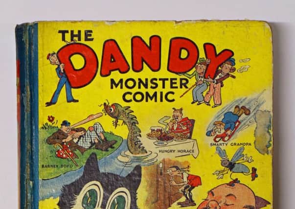 The rare copy of a 1939 Dandy Monster Comic that has fetched almost 1,300 pounds at auction. Picture: Andy Newman/PA Wire