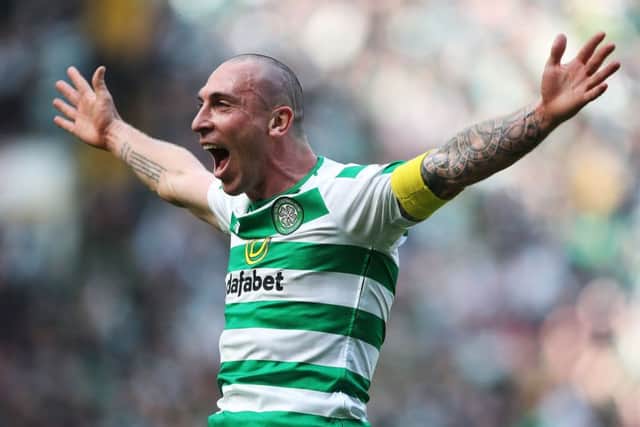 Scott Brown celebrates Celtic's win in the Old Firm derby at full-time. Picture: Ian MacNicol/Getty Images