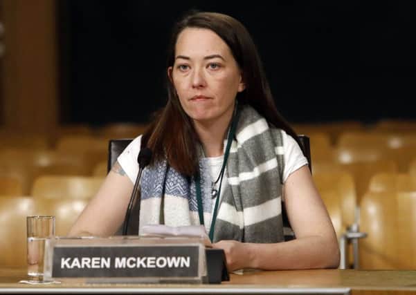Karen McKeown appeared before MSPs to give evidence on her petition. Picture: Andrew Cowan/Scottish Parliament