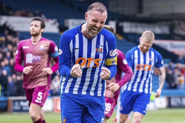 Kilmarnock's Kris Boyd celebrates his goal. Pic: SNS/Roddy Scott