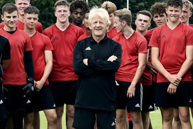 Gordon Strachan with some of the kids involved in his foundation. Pic: Lisa Ferguson