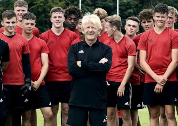 Gordon Strachan with some of the kids involved in his foundation. Pic: Lisa Ferguson