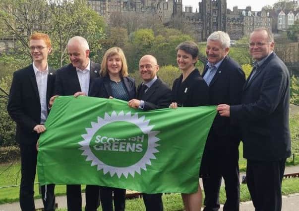 Alison Johnstone (third left) with fellow Green MSPs and party co-convener Maggie Chapman. Picture: Laura Paterson/PA