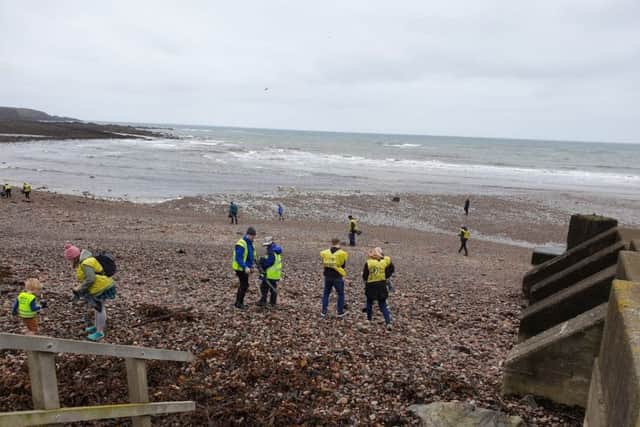 The litter-pick covered an extensive area of the beach