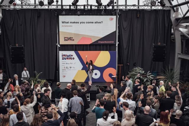 Zoi Kantounatou, FutureX co-founder, speaking at 2018's Impact Summit in Glasgow. Picture: Contributed
