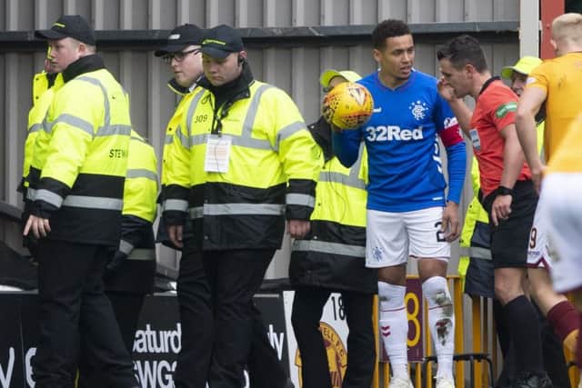 Motherwell have moved quickly to identify fans who threw objects at 
Rangers captain James Tavernier. Picture: SNS