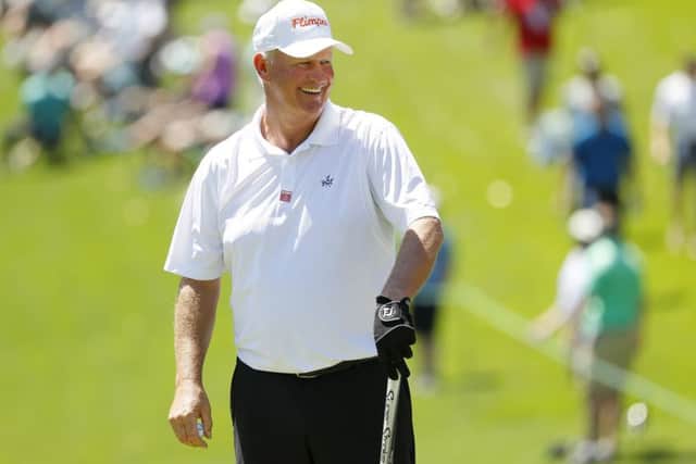 Sandy Lyle looks on during the Par 3 Contest on the eve of the Masters. Picture: Kevin C. Cox/Getty Images