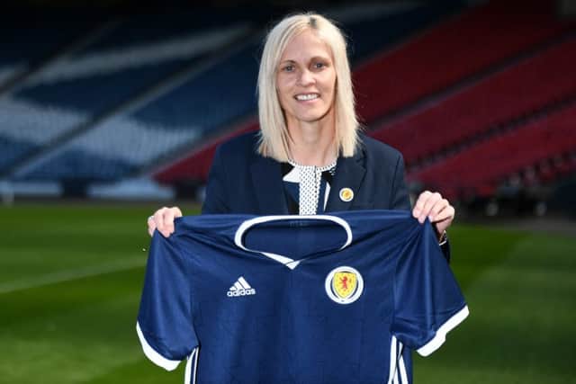Scotland manager Shelley Kerr promotes SPAR's latest partnership with the Scotland Women's team. Picture: John Devlin.