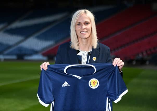 Scotland manager Shelley Kerr promotes SPAR's latest partnership with the Scotland Women's team. Picture: John Devlin.