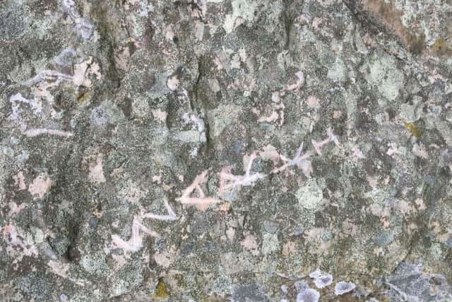The graffiti left on one of the standing stones. PIC: Contributed.