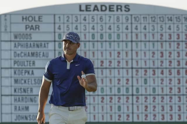 Brooks Koepka walks on the 17th hole during the first round. Picture: AP