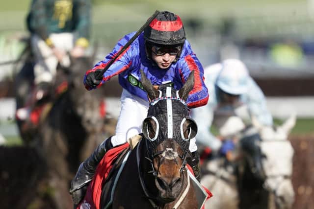 Jerry McGrath and Beware The Bear clear the last to win the Ultima Handicap Chase at Cheltenham. Picture: Alan Crowhurst/Getty Images