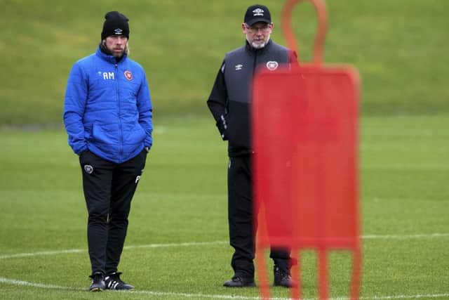 Craig Levein has given Austin MacPhee, left, responsibility for organising Hearts' set-pieces. Picture: Gary Hutchison/SNS