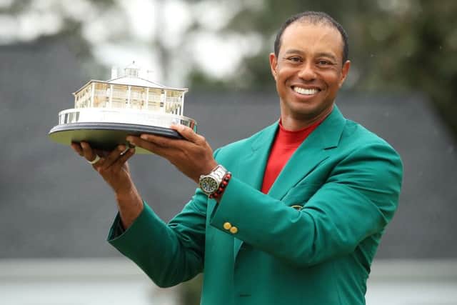 Tiger Woods with the Masters Trophy. Picture: Andrew Redington/Getty Images