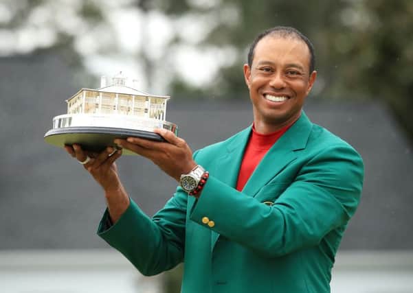 Tiger Woods with the Masters Trophy. Picture: Andrew Redington/Getty Images
