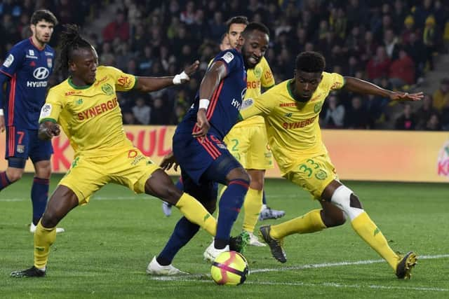 Moussa Dembele, centre, has impressed for Lyon. Picture: AFP/Getty